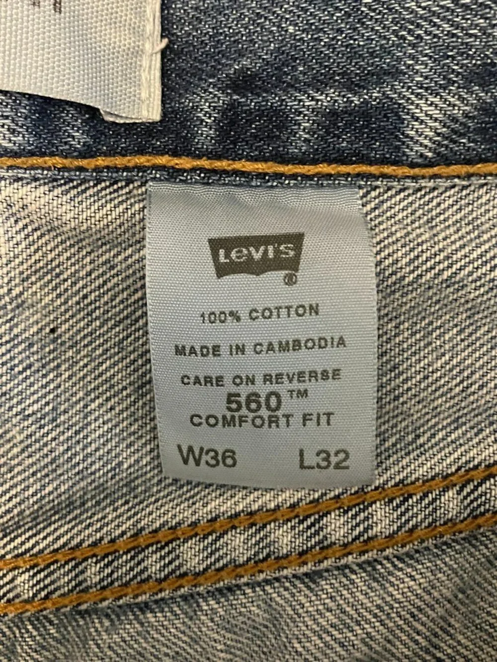 Vtg 2003 Levis 560 Comfort Fit Baggy Tapered Skate Jeans Mens 36x32 (35.5x31)